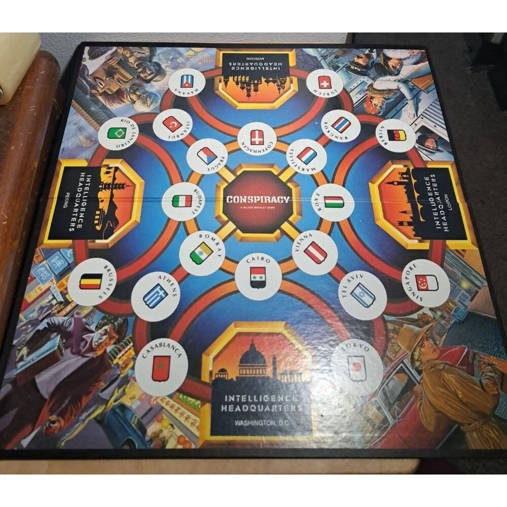 Vintage CONSPIRACY Board Game 1982 Milton Bradley Espionage Spy 100% COMPLETE